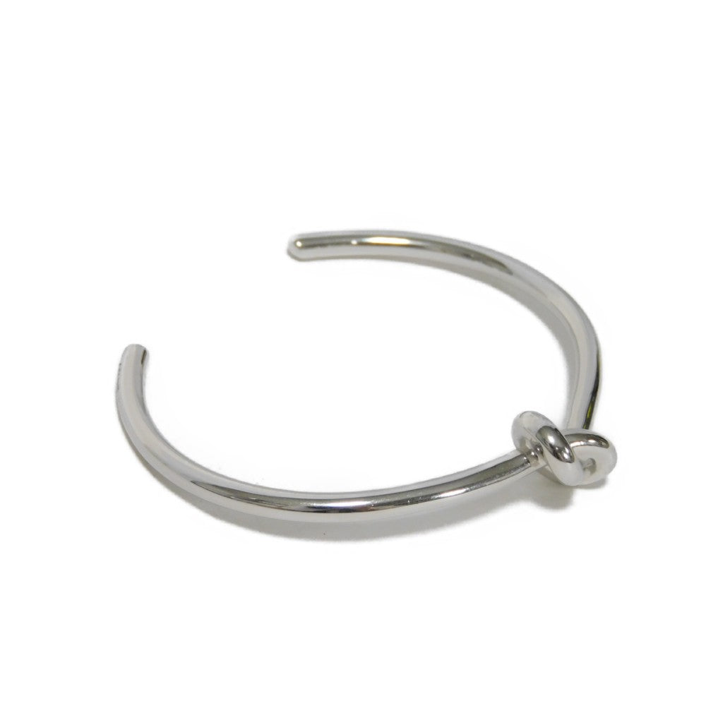 CELINE Bangle 46P466BRA.36SI brass Silver Knot Extra Thin Bracelet Women C2(M)  Used