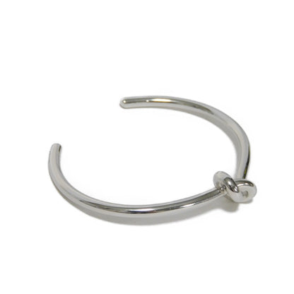 CELINE Bangle 46P466BRA.36SI brass Silver Knot Extra Thin Bracelet Women C2(M)  Used