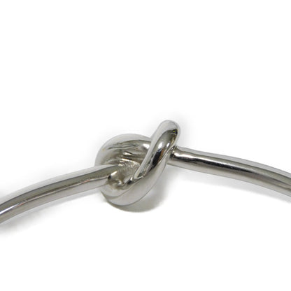 CELINE Bangle 46P466BRA.36SI brass Silver Knot Extra Thin Bracelet Women C2(M)  Used