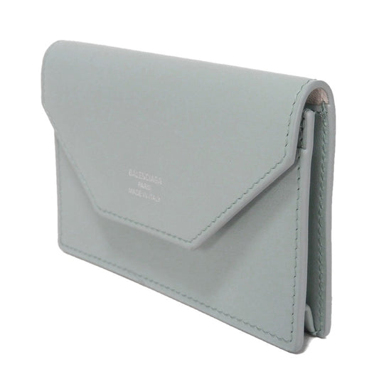 BALENCIAGA Card Case 750324 2AABX 4799 Smooth scarf skin Blue Sky New logo Envelope flap card holder Women(Unisex)