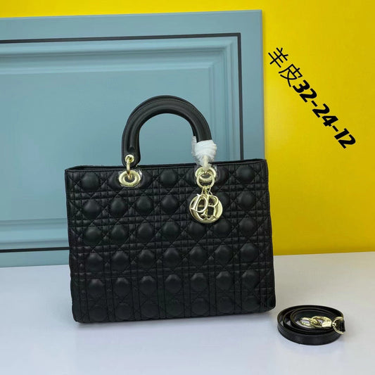DR335 Large Lady Dior Bag / 12.5 x 10 x 4.5 inches