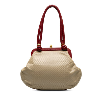 CHANEL Perforated Bow Frame Handbag