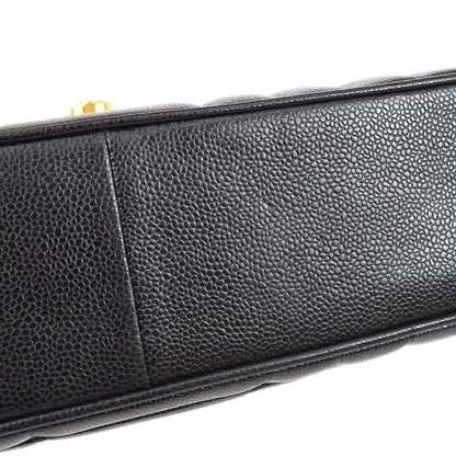 Chanel * 1994-1996 Black Caviar Jumbo Vertical Stith Classic Flap