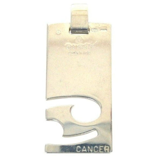 Gucci Bold Sterling Cancer 'Dog Tag' Pendant