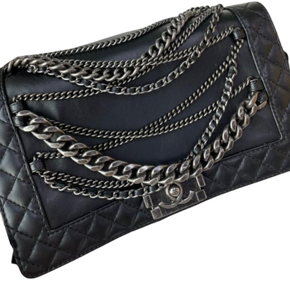 Limited Edition Enchained Medium Boy Calfskin Black RHW