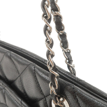 CHANEL Matelasse Caviar Skin Chain Tote Bag Black A67294