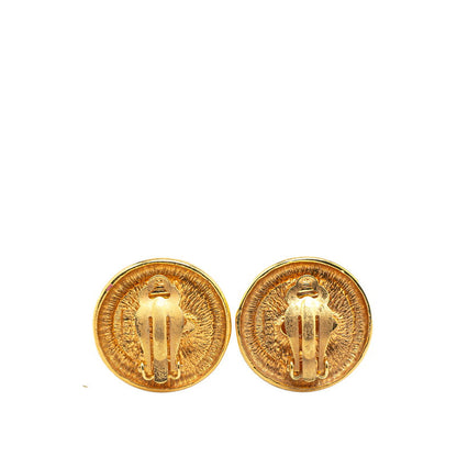 Chanel Gold Plated Coco Mark Vintage Earrings