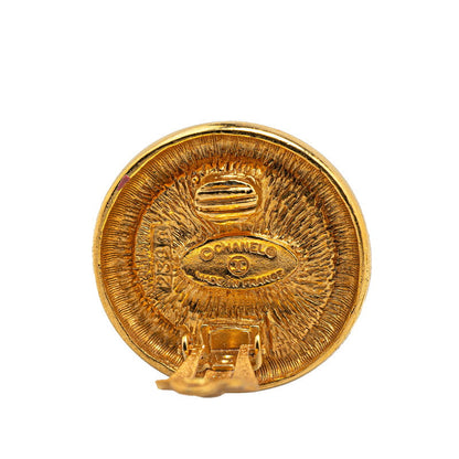 Chanel Gold Plated Coco Mark Vintage Earrings