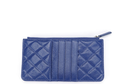 Chanel Metallic Blue Caviar Leather Phone  Holder (2974xxxx), with Dust Cover & Box
