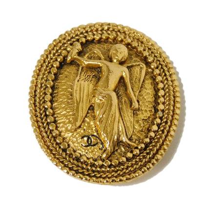 CHANEL Brooch plating gold CC mark Angel COCO Mark Oval
