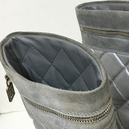 Chanel Grey Boots, 37.5