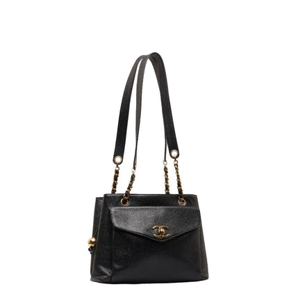 Chanel Coco Chain Shoulder Bag A08036 Black Caviar S  Chanel
