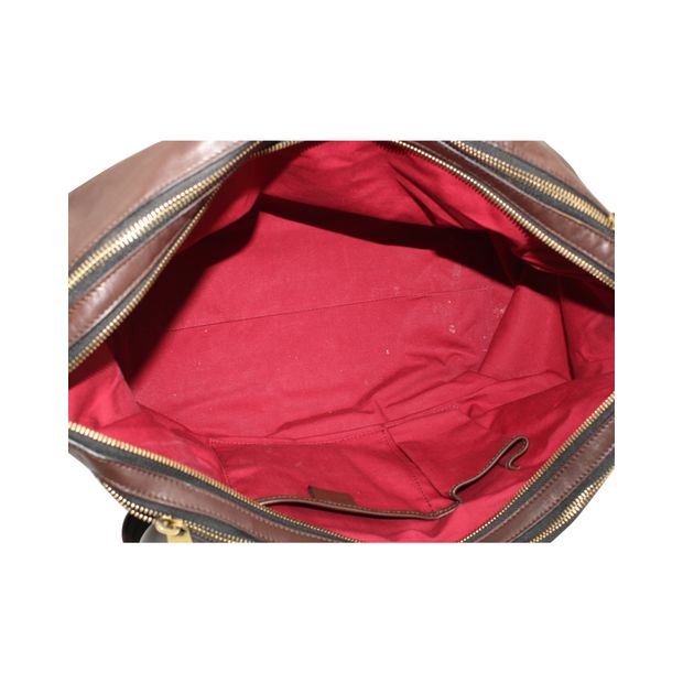 Celine Dark Brown Triple Zip Satchel