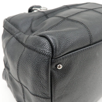 CHANEL Chocobar Caviar Skin Boston Bag Shoulder Bag Black