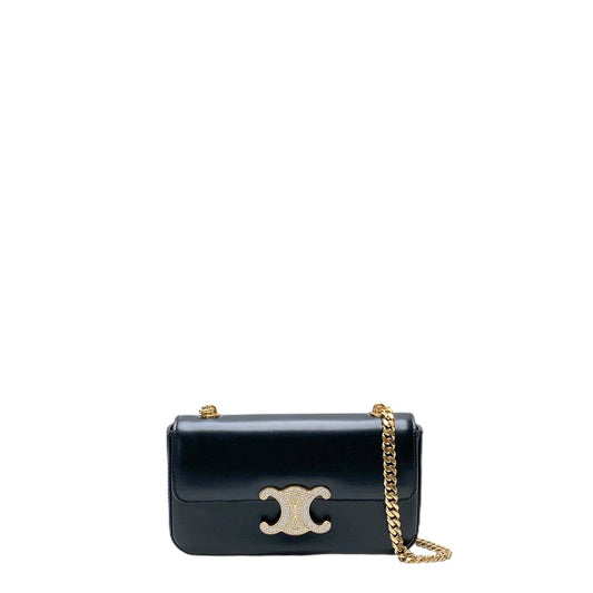 CELINE TRIOMPHE CLAUDE CHAIN SHOULDER BAG - DIAMOND LOGO