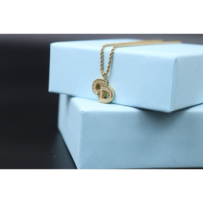 Rank A ｜ Dior CD Rhinestone Necklace Earring Set ｜24051612