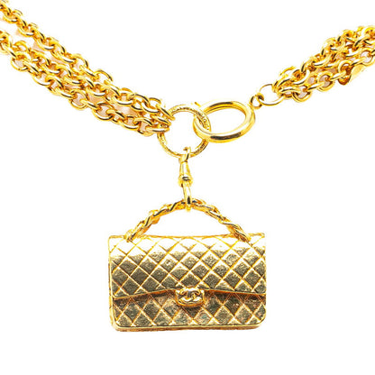 Chanel Classic Flap Bag 3-Strand Necklace Metal Necklace in Good condition