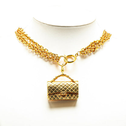 Chanel Classic Flap Bag 3-Strand Necklace Metal Necklace in Good condition