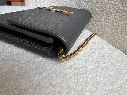 Yves Saint Laurent (YSL) Grey Uptown Chain Wallet