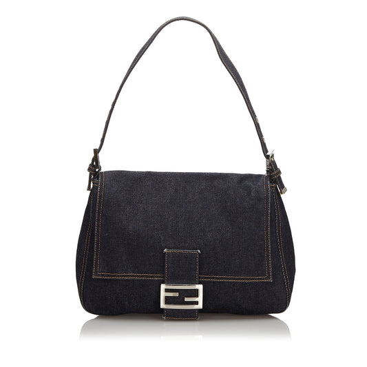 Fendi Blue Denim Fabric Mamma Forever Italy