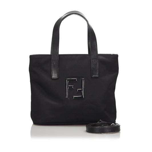 Fendi Black Nylon Fabric Satchel Italy