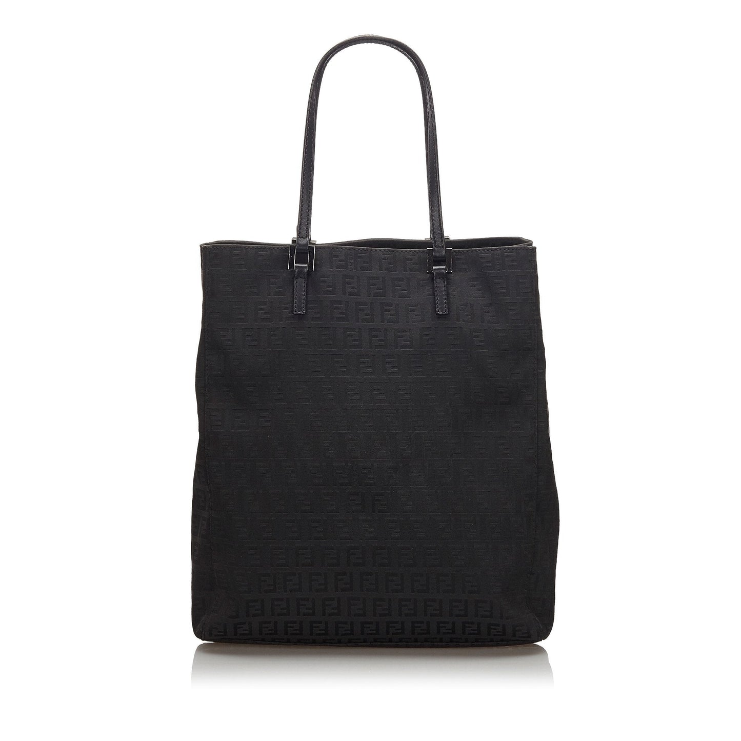 Fendi Black Canvas Fabric Zucchino Tote Bag Italy
