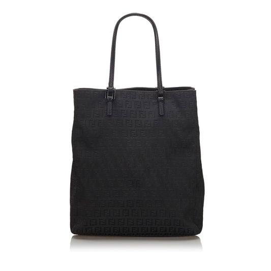 Fendi Black Canvas Fabric Zucchino Tote Bag Italy
