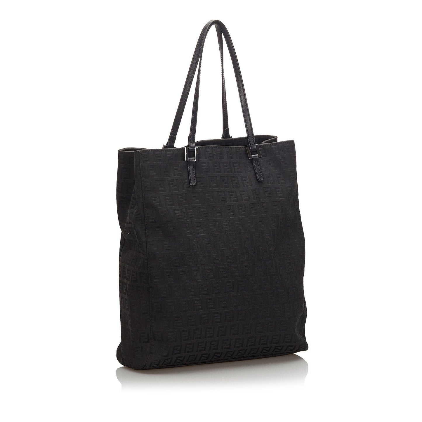 Fendi Black Canvas Fabric Zucchino Tote Bag Italy
