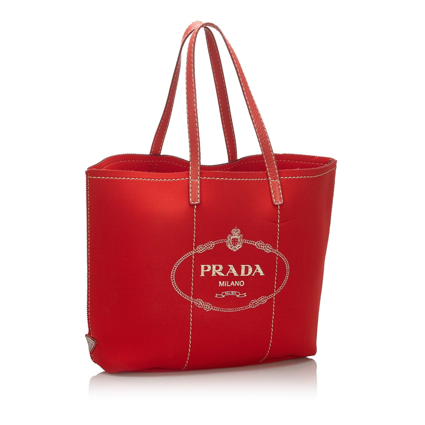 Prada Red Polyester Fabric Canapa Neoprene Tote Bag Italy