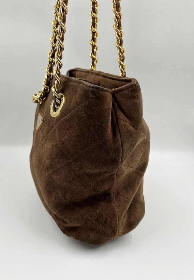 Prada Suede Tote with Chain Handle