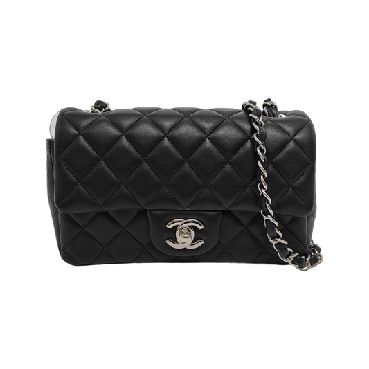 Chanel Classic Flap Rectangular Mini Midnight Navy Black Lambskin