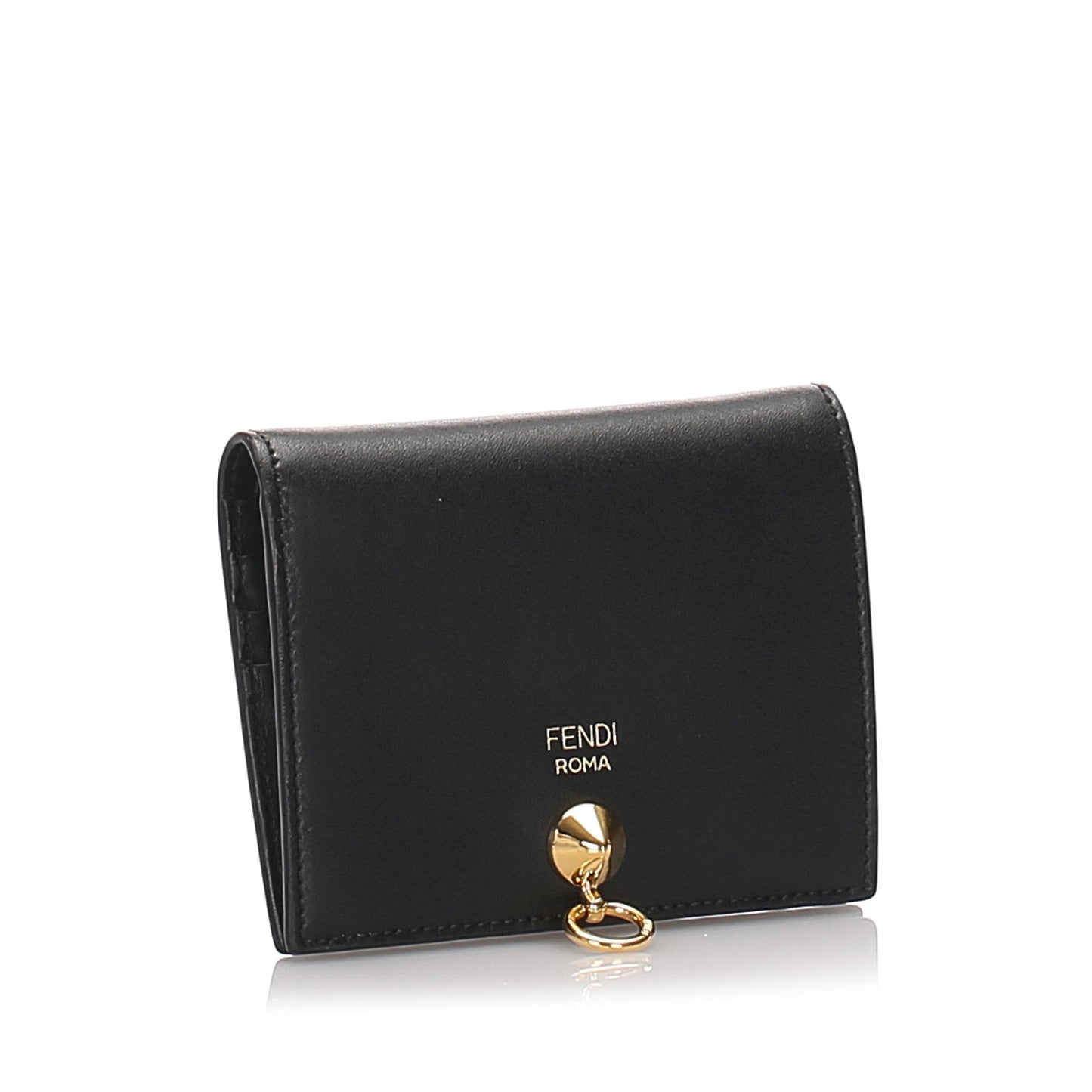 Fendi Black Calf Leather Bifold Wallet Italy