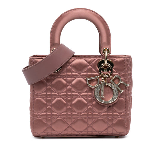 Small Satin Cannage Swarovski Lady Dior