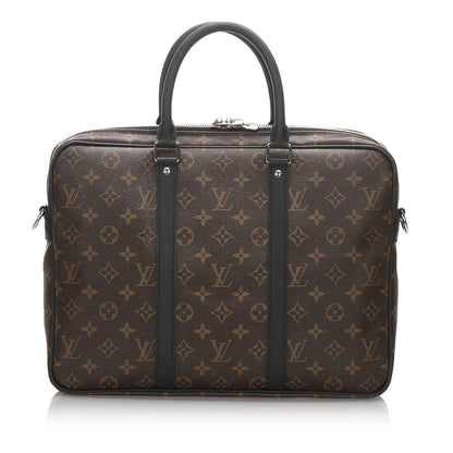 Louis-Vuitton Porte-Documents Voyage PM in Monogram Macassar