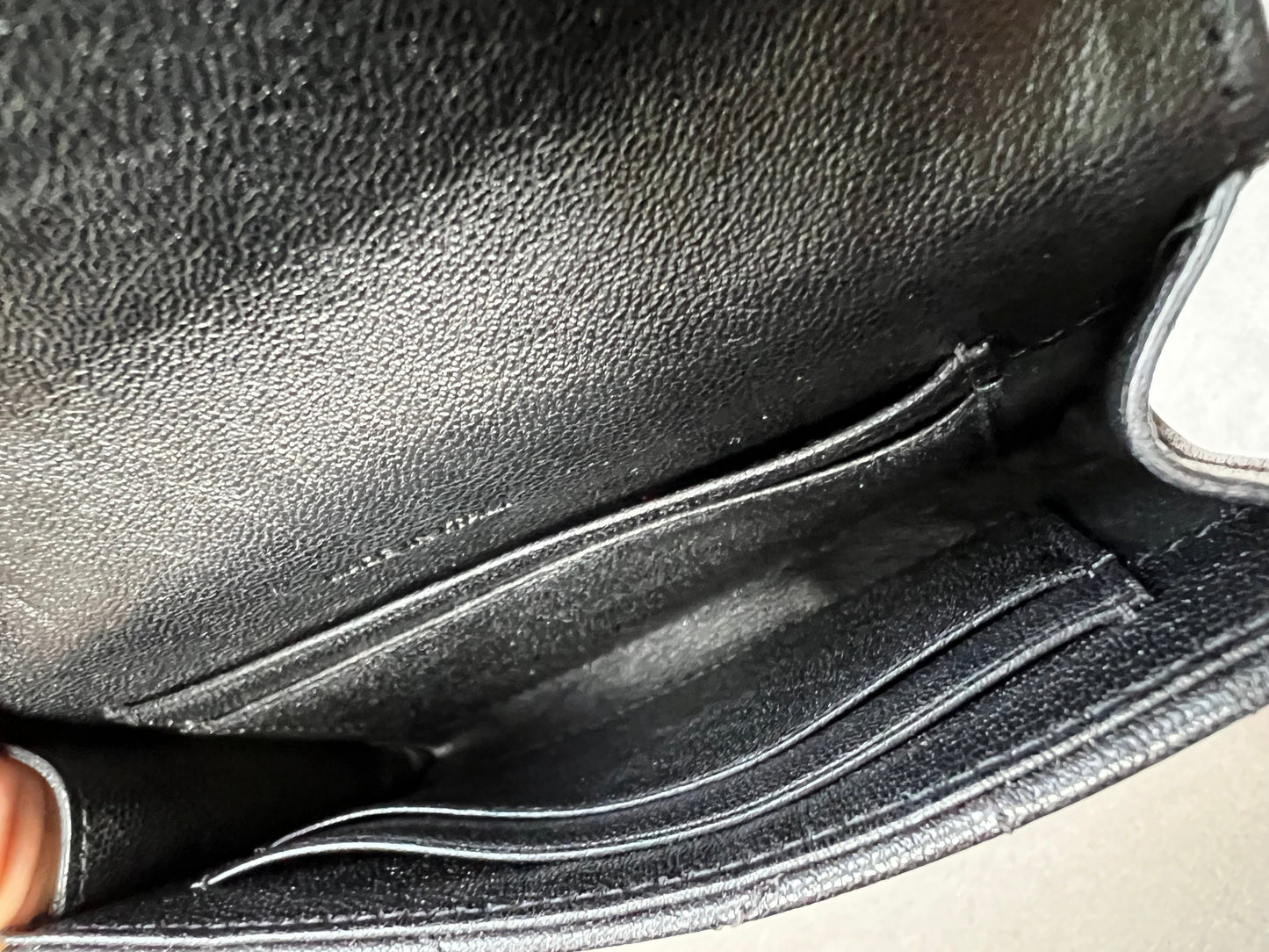 Yves Saint Laurent Black Small Envelope Wallet in Lambskin