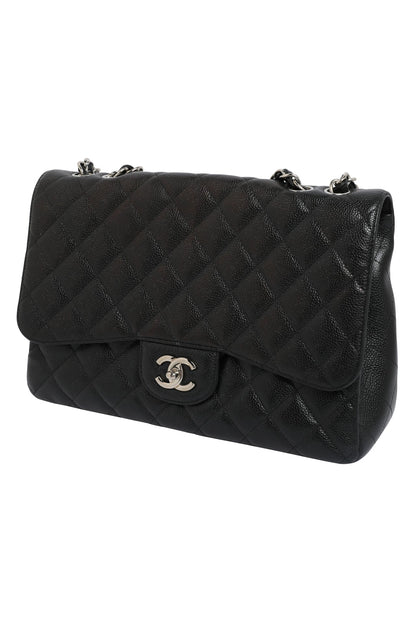 CHANEL Caviar Quilted Single Flap Bag Large