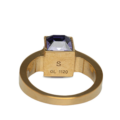 Gold Louis Vuitton Crystal Gamble Cocktail Ring