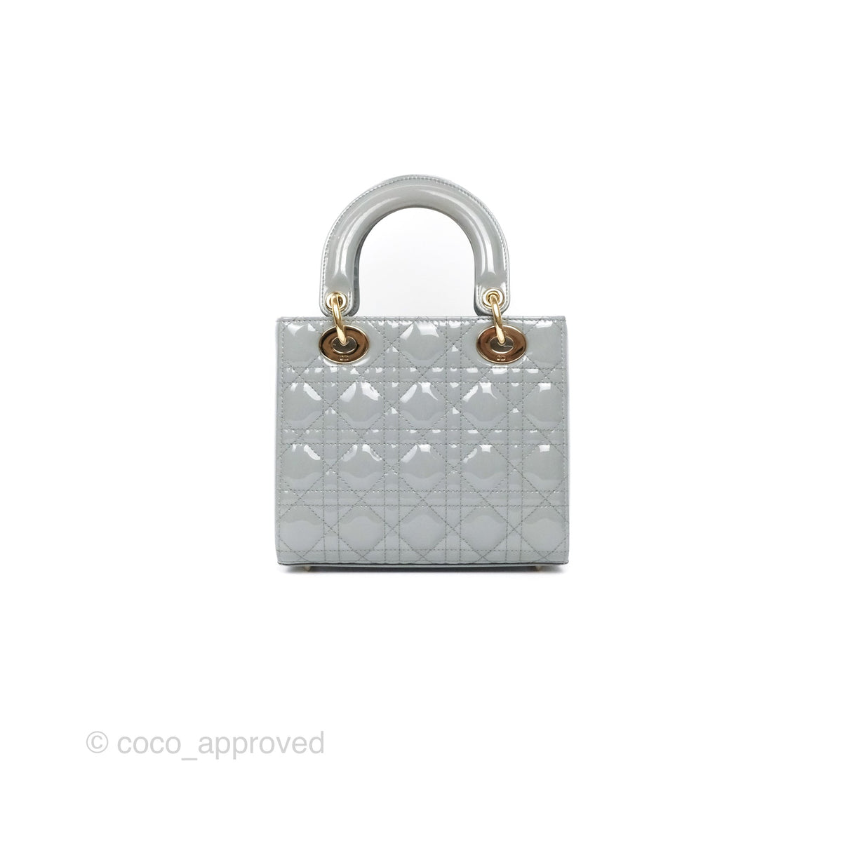 Christian Dior Lady Dior Grey Patent Gold Hardware