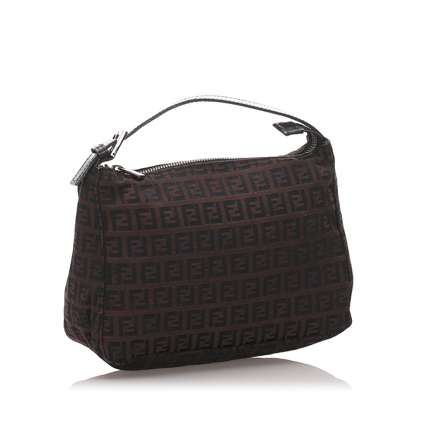 Fendi Brown Dark Canvas Fabric Zucchino Handbag Italy
