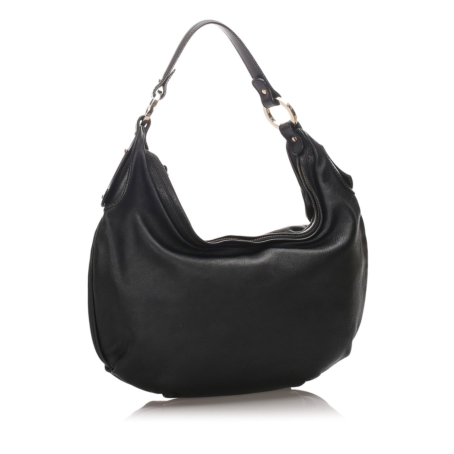 Fendi Black Calf Leather Hobo Bag Italy