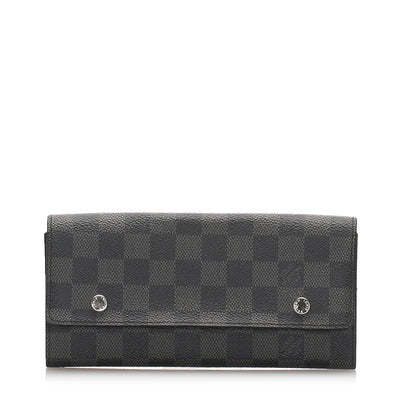 Louis-Vuitton Louis Vuitton Damier Graphite Portefeuille Long Modulable Wallet Black