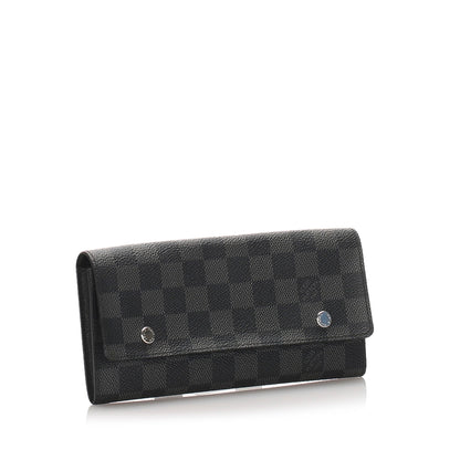 Louis-Vuitton Louis Vuitton Damier Graphite Portefeuille Long Modulable Wallet Black