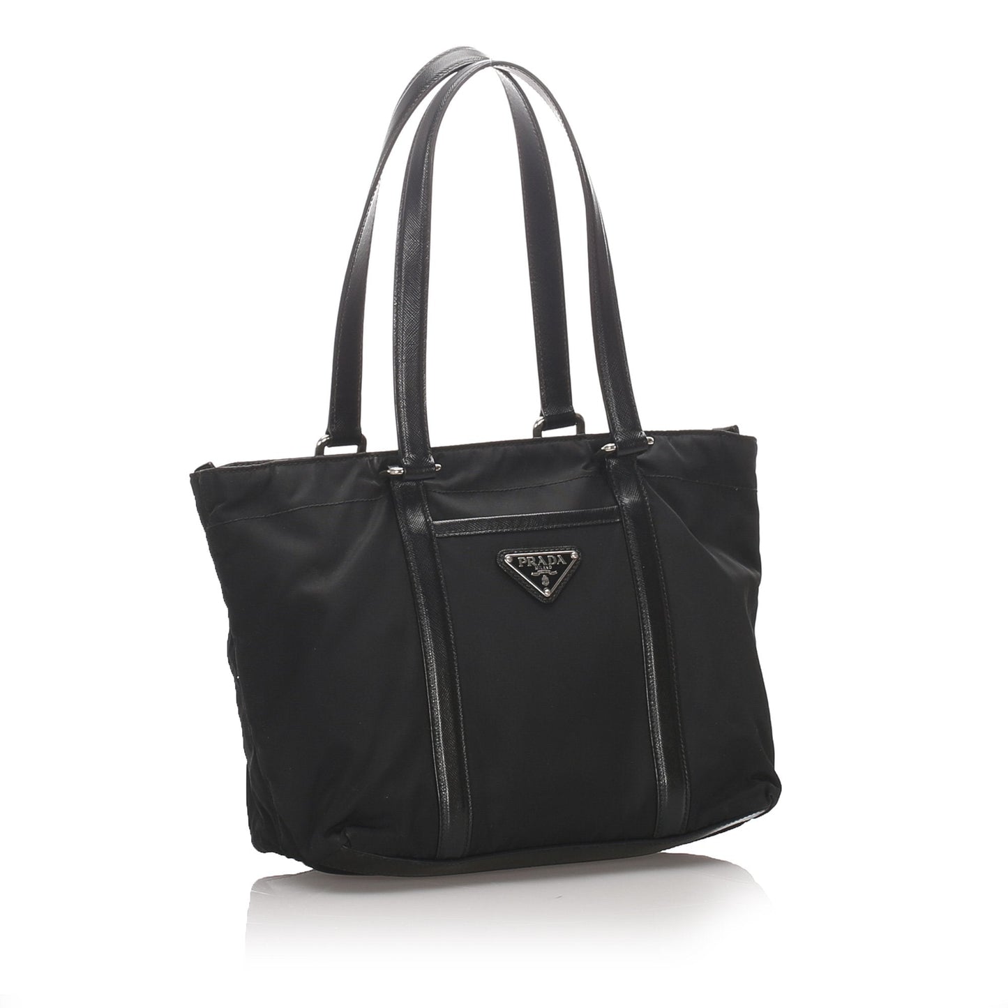 Prada Black Nylon Fabric Tessuto Tote Bag Italy