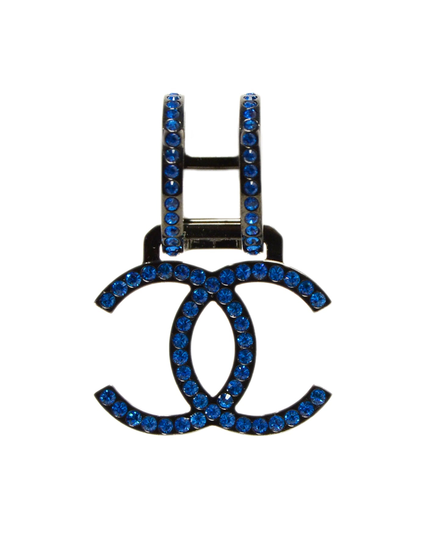 Chanel Blue Strass Crystal Single Clip On Earring