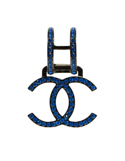 Chanel Blue Strass Crystal Single Clip On Earring