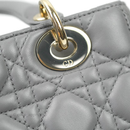 Christian Dior Lambskin My ABCDior Lady Dior Grey Gold Hardware