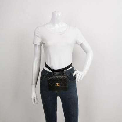 Chanel Vintage Belt Bag Mini Black Lambskin Leather Gold-tone Hardware