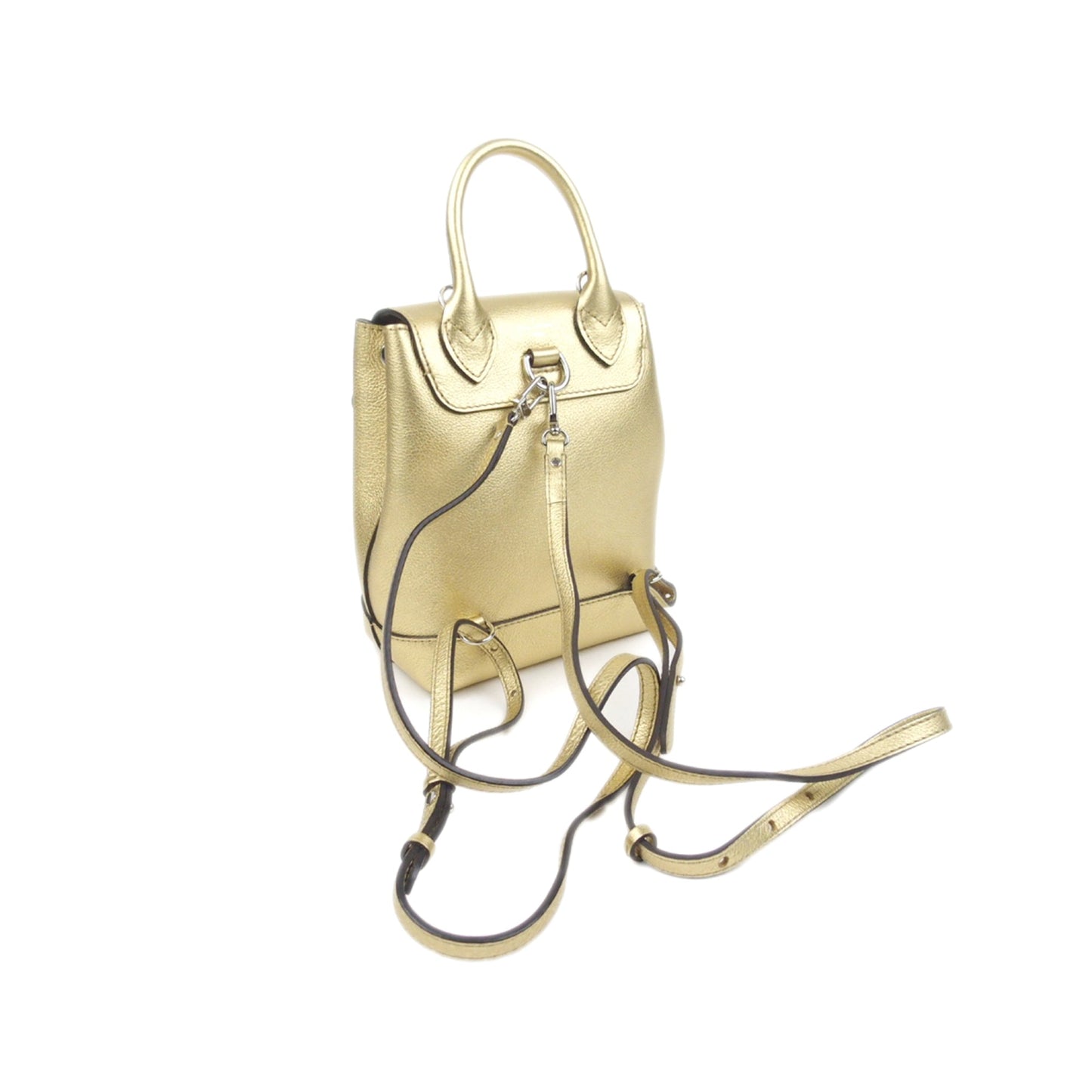 Louis-Vuitton Mini Metallic LockMe Backpack in Metallic Leather Body