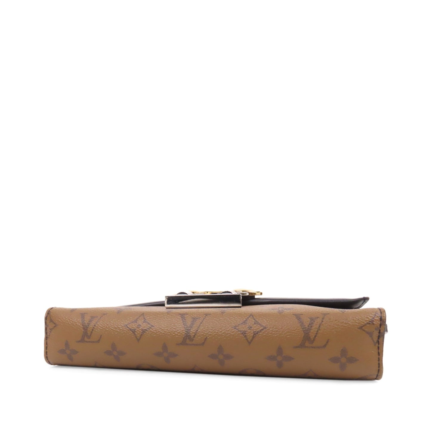 Louis-Vuitton Monogram Reverse Pochette Column Brown and Black SHW