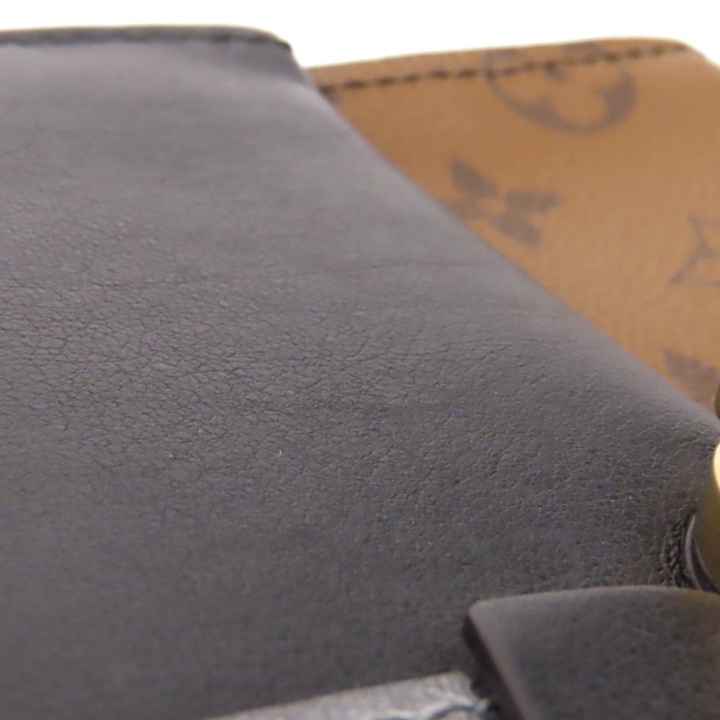 Louis-Vuitton Monogram Reverse Pochette Column Brown and Black SHW